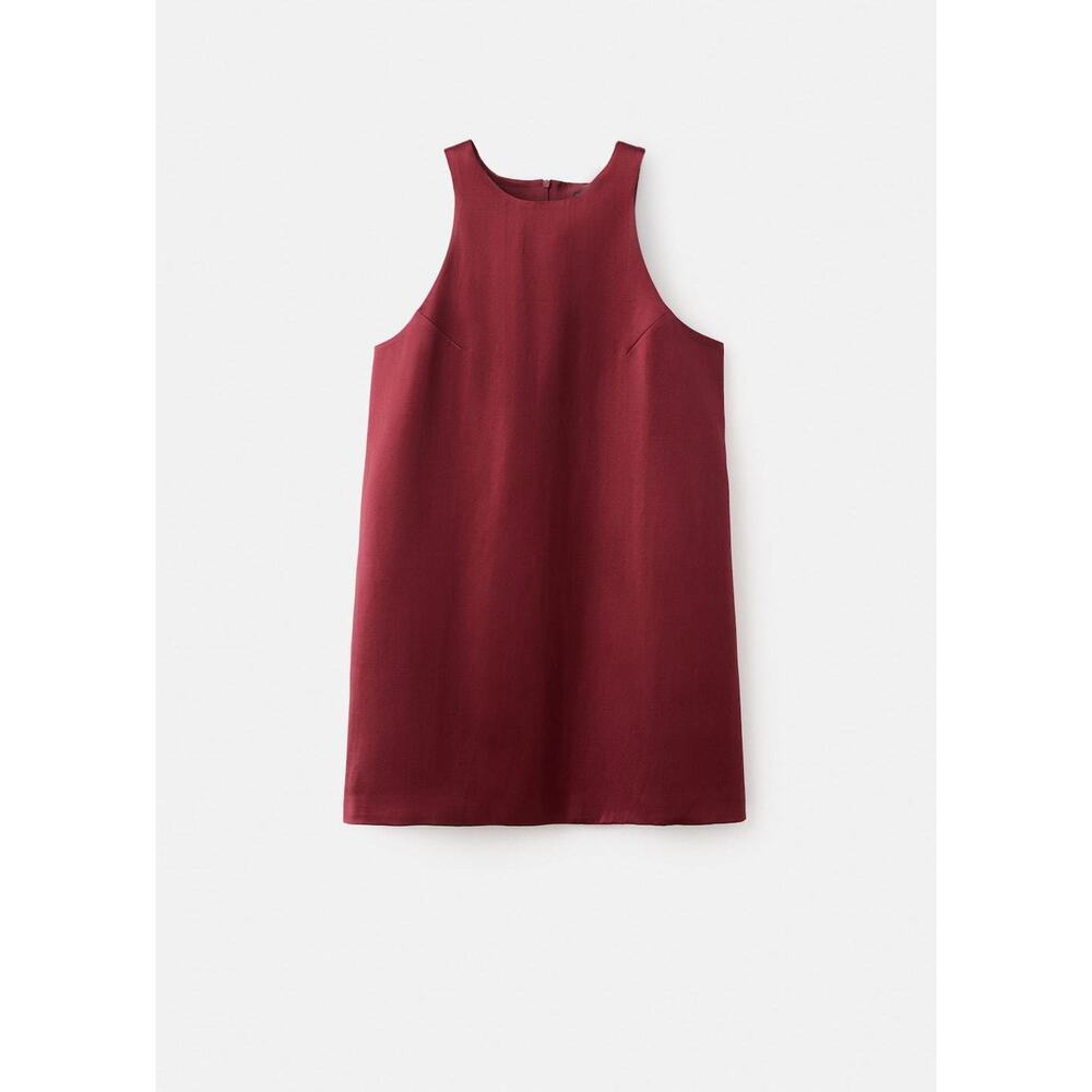 NWT - MANGO - Satin tie dress wine - 10 - Woman